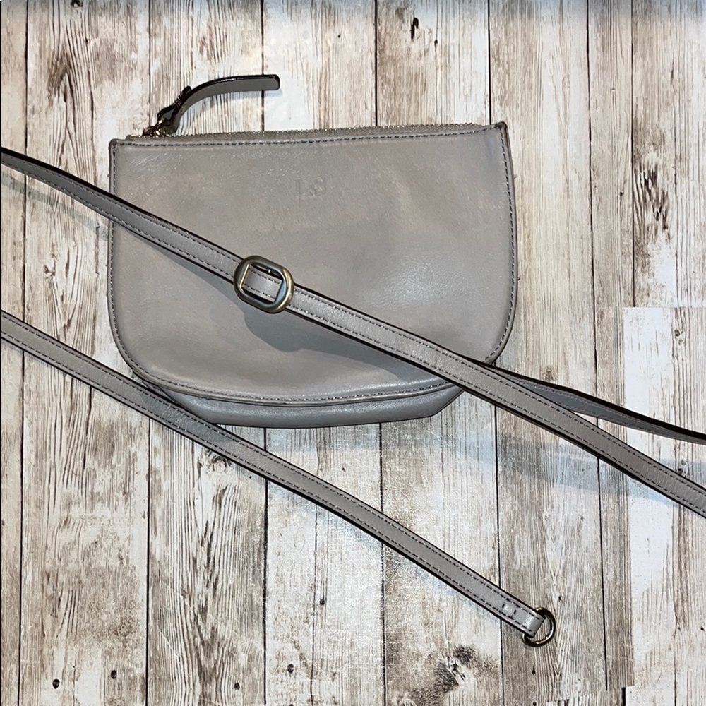 Lo & Sons the Waverley Gray Leather belt bag, Crossbody, wristlet clutch, Bag